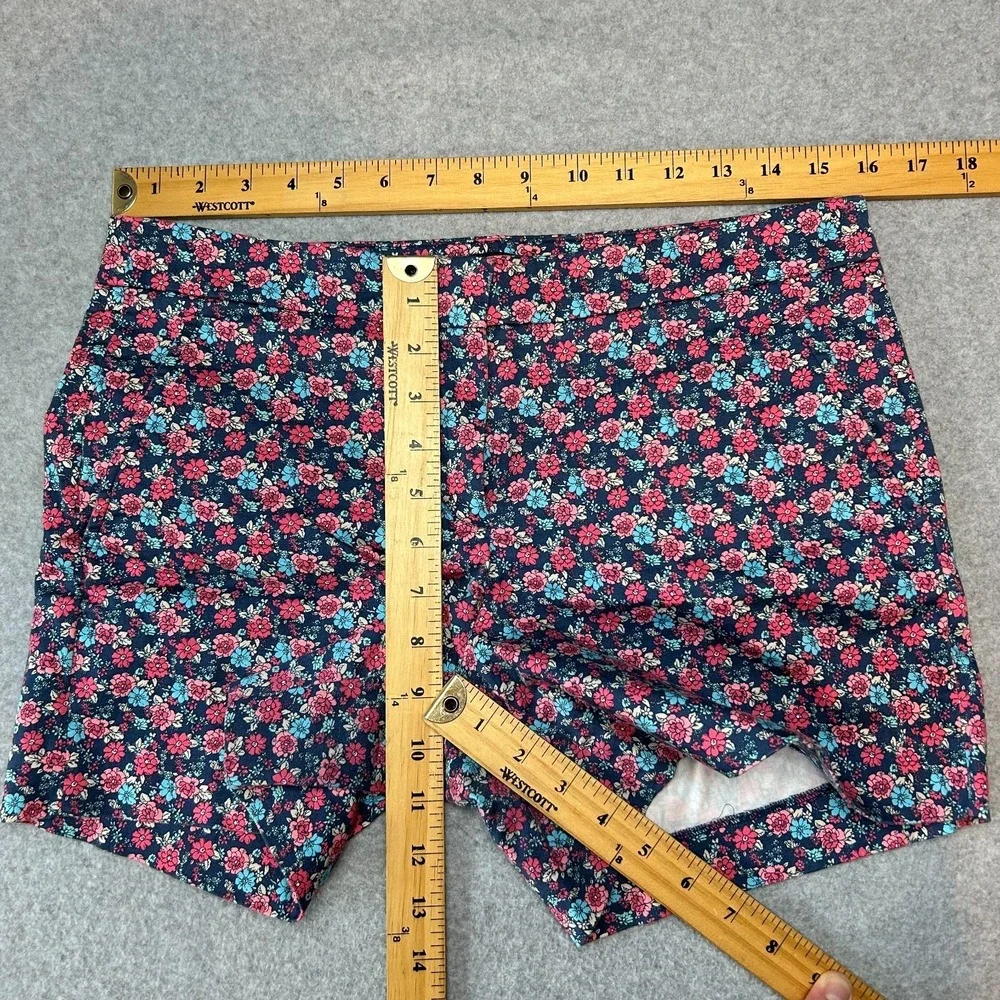 Brooks Brothers Womens Shorts Blue Pink Floral Casual Spring Summer Preppy Sz 8 - Picture 6 of 13